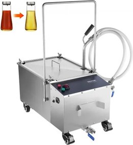VEVOR Mobiel frituurfilter, 38 liter olietankinhoud, oliefiltratiesysteem met een oliefiltratiesnelheid van 10 l/min, oprolbaar frituuroliefiltersysteem met zwenkwielen, olieslang voor restaurants