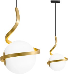 GLAZEN BOL SPIRAAL HANGLAMP APP1733-1CP GOUD