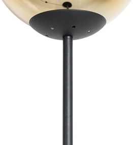 Art Deco vloerlamp zwart met goud glas - pallon Art Deco E27 Binnenverlichting Lamp