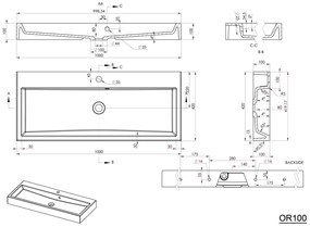 Sapho Orinoko wastafel 100x42cm