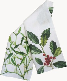 Theedoeken Holly & Mistletoe van linnen, 2-delig