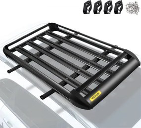 VEVOR Universeel 64x40 inch dakmand, aluminium imperiaal, op het manddak gemonteerd bagagerek met stangen XL-B voor auto-topbagage Reizende SUV-houder (63 "X 40" imperiaal)