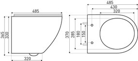 Kerra Delos randloos hangend toilet met softclose zitting wit