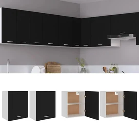 vidaXL Hangkasten 2 st 50x31x60 cm spaanplaat zwart