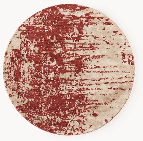 Rond wollen vloerkleed Cynthia met abstract patroon, handgeweven