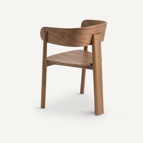 Tafelfauteuil in notenhout Marais, design E. Gallina