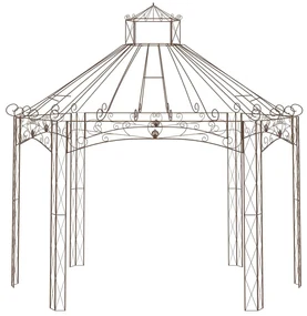 vidaXL Tuinpaviljoen 400x258x378 cm ijzer antiekbruin