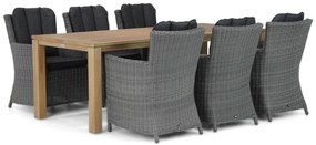 Tuinset 6 personen 220 cm Wicker Zwart Garden Collections Venerdi/Bristol