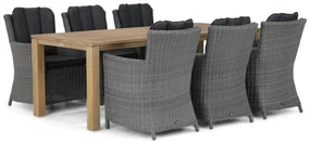 Tuinset 6 personen 220 cm Wicker Zwart Garden Collections Venerdi/Bristol