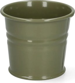 Bloempot, zink, olijfgroen,Ø7 cm
