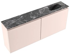 Mondiaz Ture DLux toiletmeubel 120cm rosee met wastafel lava rechts zonder kraangat