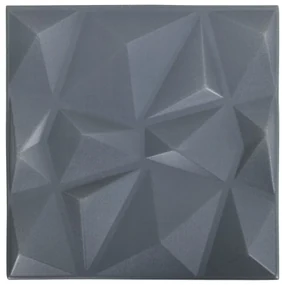 vidaXL 24 st Wandpanelen 3D 6 m² 50x50 cm diamantgrijs