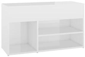 vidaXL Schoenenbank 80x30x45 cm spaanplaat hoogglans wit