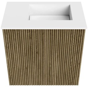 Mondiaz Joya 40cm toiletmeubel dusk met wastafel faye rechts 1 kraangat talc