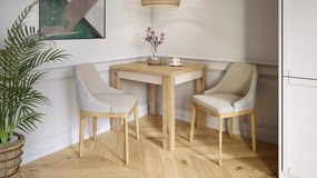 FONTE Eikenhout Artisan / beige - KLASSIEKE KEUKEN- /WOONKAMERTAFEL 85x75 UITKLAPBAAR TOT 130 cm!