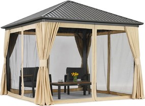 Metalen tuinhuis Sardinia Premium 4x4 Tuinpunt beige