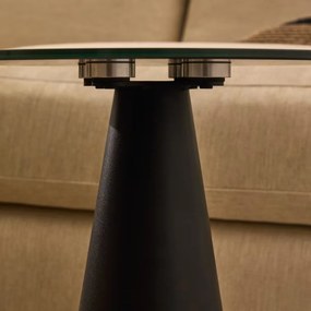 Kave Home Wilshire Ronde Bijzettafel Mat Glas Zwart 35 Cm - 35 X 35cm.