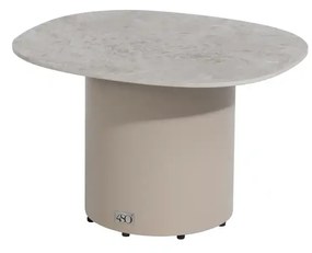 4 Seasons Outdoor Sofie loungetafel latte met zandkleurig keramisch blad 50 x 60 cm Bijzettafel   beige weerbestendig