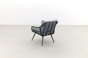 Garden Impressions Margriet stoel-bank loungeset - Carbon black/Mint grey - 5 delig