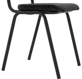 Goossens Eetkamerstoel Chaplin grijs velvet stof leuning, urban industrieel