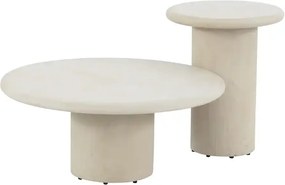 4 Seasons Outdoor Hampton mortex loungetafel met rond blad Ø 80 cm SALE Loungetafel   beige weerbestendig