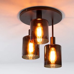 Plafondlamp 3-lichts Bruin