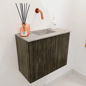 Mondiaz Joya DLux 50cm toiletmeubel shadow met wastafel faye midden zonder kraangat glace