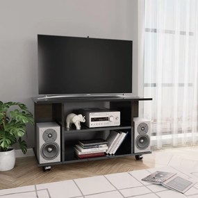 vidaXL Tv-meubel met wieltjes 80x40x40 cm spaanplaat hoogglans zwart