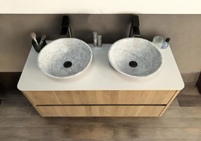 B-Stone Branson badkamermeubel eiken met toppaneel wit 120cm