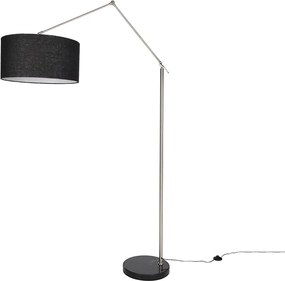 Vloerlamp staal verstelbaar met zwarte kap 50cm - Editor