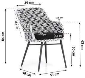 Tuinset 6 personen 260 cm Wicker Zwart Lifestyle Garden Furniture Crossway/Trente