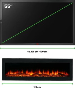LumberQ In- opbouwsfeerhaard Kira 120 x 35 x 12,5 cm