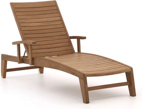 Verstelbaar ligbed Sunyard  | Teakhout | Natural Teak | Ligbed met wiel | Ligstoel tuin | Strandbed  | Kees Smit Tuinmeubelen