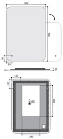 Hotbath Gal spiegel 70x50cm met LED verlichting en spiegelverwarming