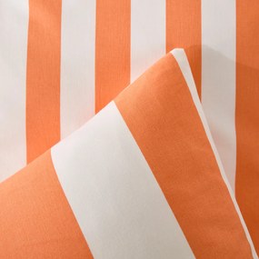 Katoenen kussensloop, streepjesprint, HENDAYE ORANGE