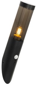 Moderne buiten wandlamp zwart met bewegingssensor IP44 - Rox