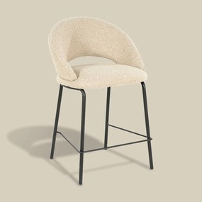 Barkruk Met Zwart Onderstel Taupe