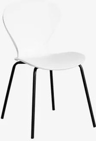 Stapelbare Eetkamerstoelen Set Van 2 Uit Zwart & Polypropyleen Wit - Sklum