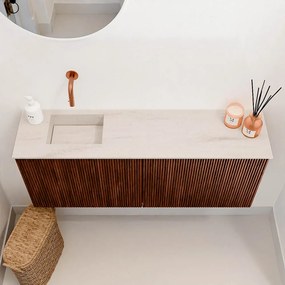 Mondiaz Joya DLux 100cm toiletmeubel ruby met wastafel faye links zonder kraangat meli