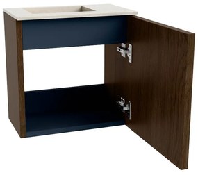 Mondiaz Joya DLux 40cm toiletmeubel walnut met wastafel faye links 1 kraangat meli