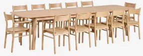 Uitbreidbare Eettafelset Treveris 220-320x95 Cm En 12 Mara Signature Eikenhouten Stoelen Eikenhout - Sklum