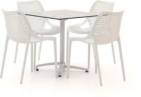 Diningset Forza | 4 personen kunststof | Tuinset stapelbaar | 5-delig | Kees Smit Tuinmeubelen