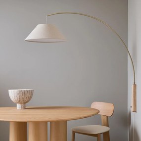 Wandlamp van massief eikenhout en linnen, NESTWOOD