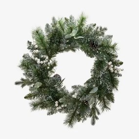 Decoratieve Kerstkrans Ø60 Cm Met Dennenappels En Bhumi-lampjes Green Grass - Sklum