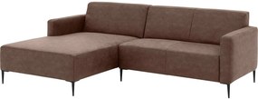 Goossens Bank Key West bruin, micro leer, 2-zits, modern design