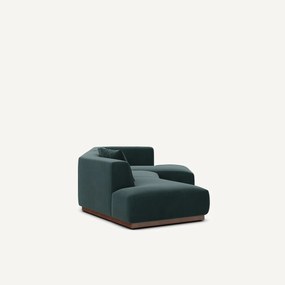 Rechter open hoekbank in fluweel, Jacopo