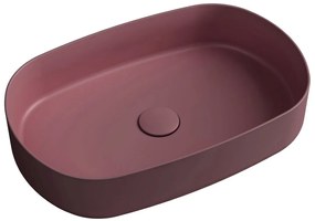 Sapho Infinity Oval waskom 55x36cm mat bordeaux rood