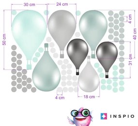 INSPIO Muurstickers - Zelfklevende ballonnen in Noorse stijl in mint kleur