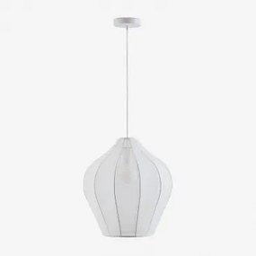 Belisa Hanglamp Van Metaal En Stof Wit & Ø40 Cm - Sklum