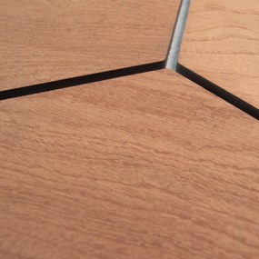 Hexagon Panel Gerookt Eiken met Grijs Vilt 81CM | Akoestisch | Wanddecor | Zeshoekig- Grijs vilt